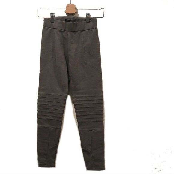 All Saints Ridley Moto Leggings Gray Taupe 2 Sm - Picture 1 of 7